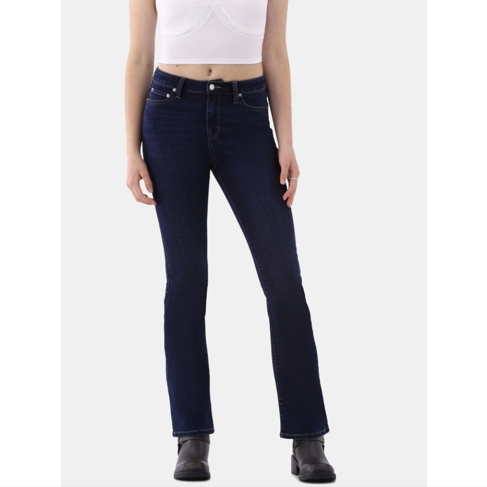 No Boundaries Women's Size 00 Mid Rise Bootcut Jeans Dark Wash